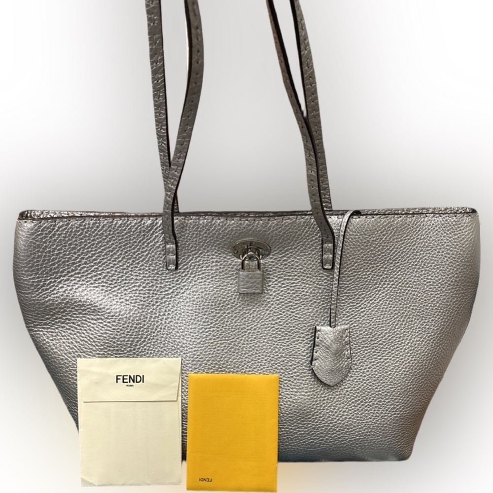 Fendi Silver Salleria Tote Bag🔥🔥LIKE NEW